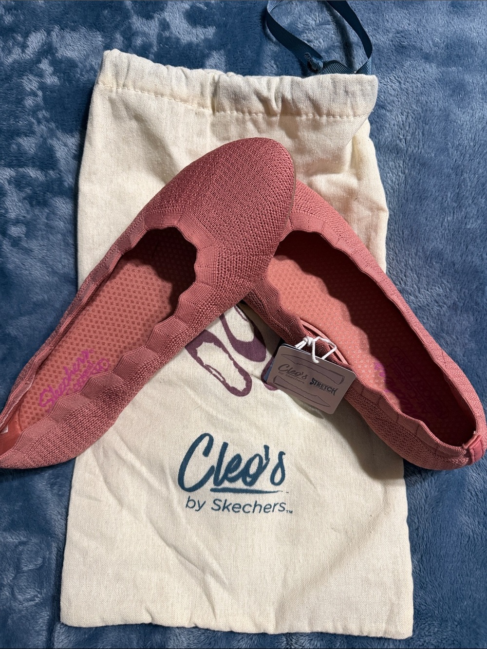 New Cleo's by Skechers Coral Knit Ballet Flats size 10